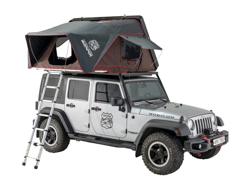 iKamper Skycamp 2.0 Hardshell Roof Top Tent on Jeep Wrangler for camping